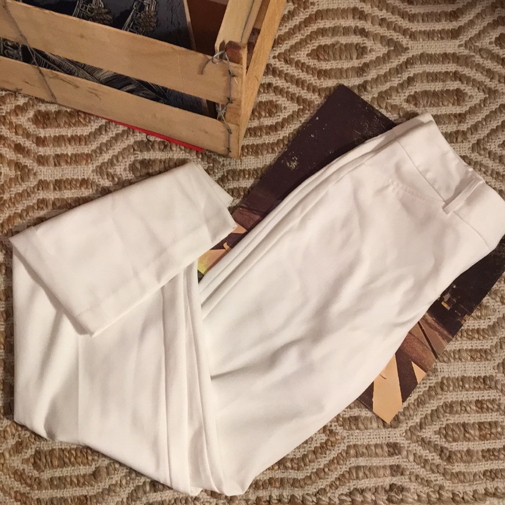Straight leg, white, professional pants